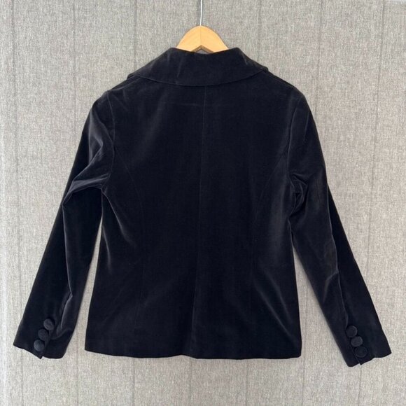 Vintage Newport News Jeanology Black Velvet Corset Front Closure Military Blazer - Picture 4 of 12